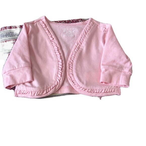 Children's Place Pink Bolero Short Cropped Jacket Long Sleeves Size 12-18M - Picture 6 of 14